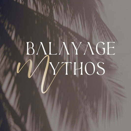 Palmen mit Aufschrift "Balayage Mythos"